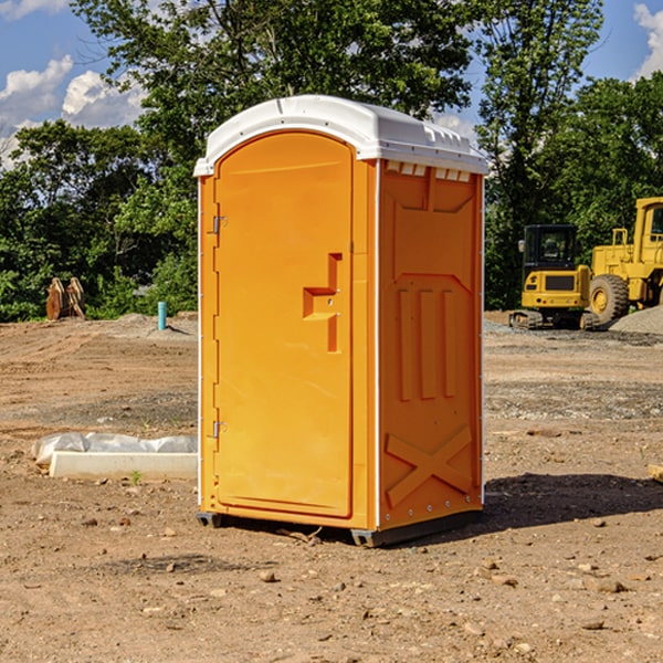 how often are the porta potties cleaned and serviced during a rental period in Pembina County